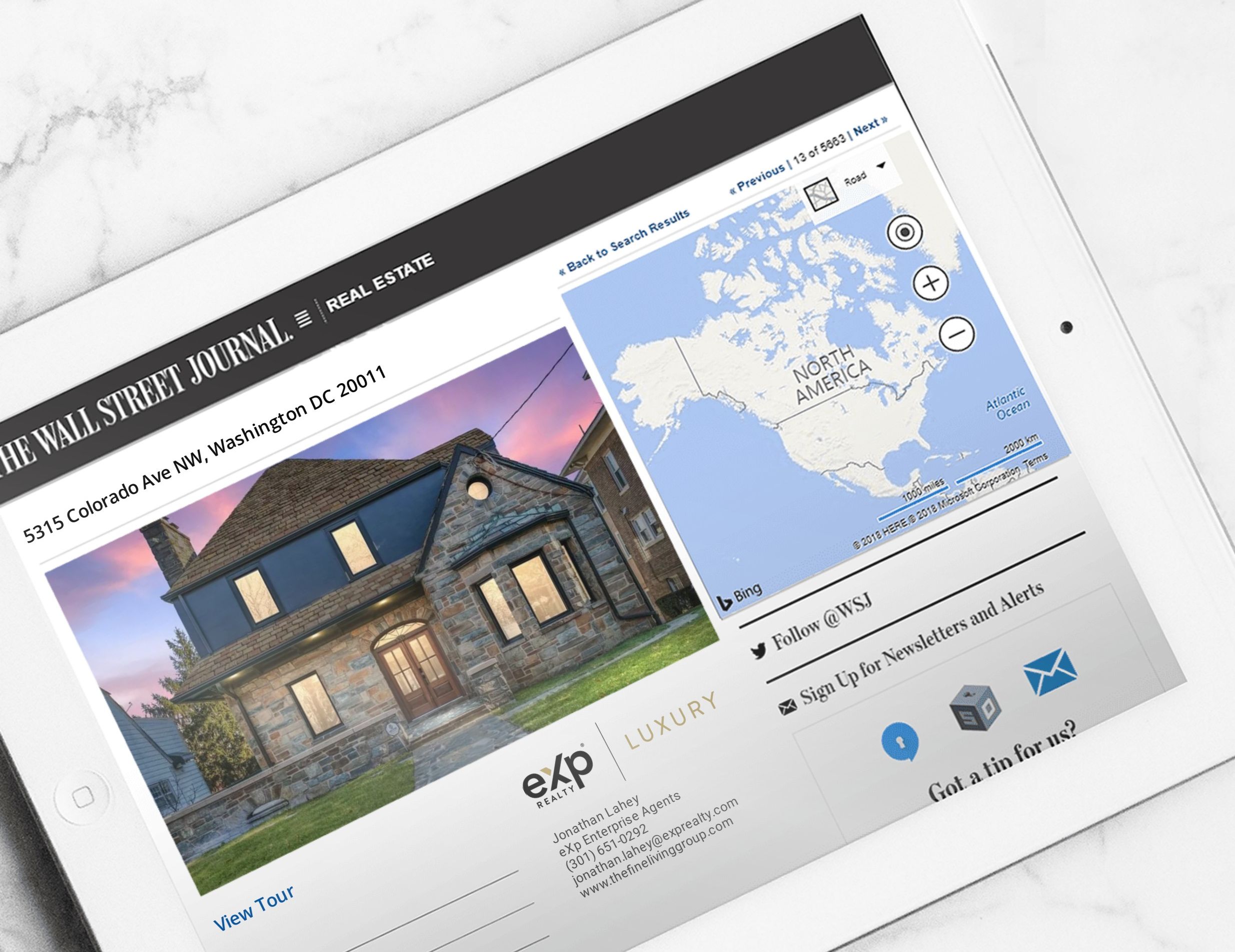 Jon Lahey & Fine Living Group listing in WSJ Real Estate — top Realtor in Maryland, DC & Northern Virginia The Fine Living Group Maryland luxury listing featured in The Wall Street Journal Real Estate — marketing by top DMV Realtor Jon Lahey